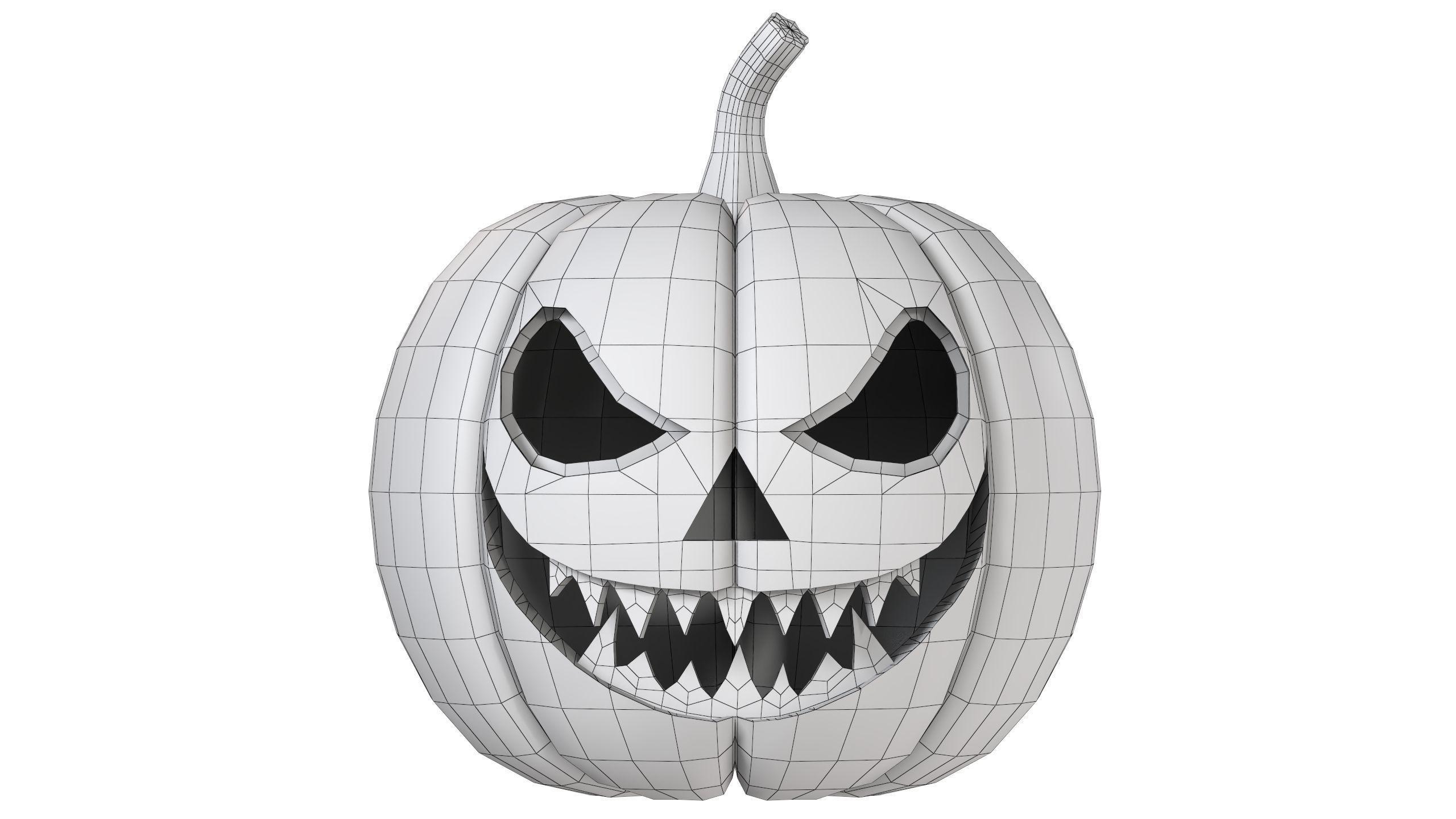Halloween Pumpkin 03 Low-poly 3D model_8