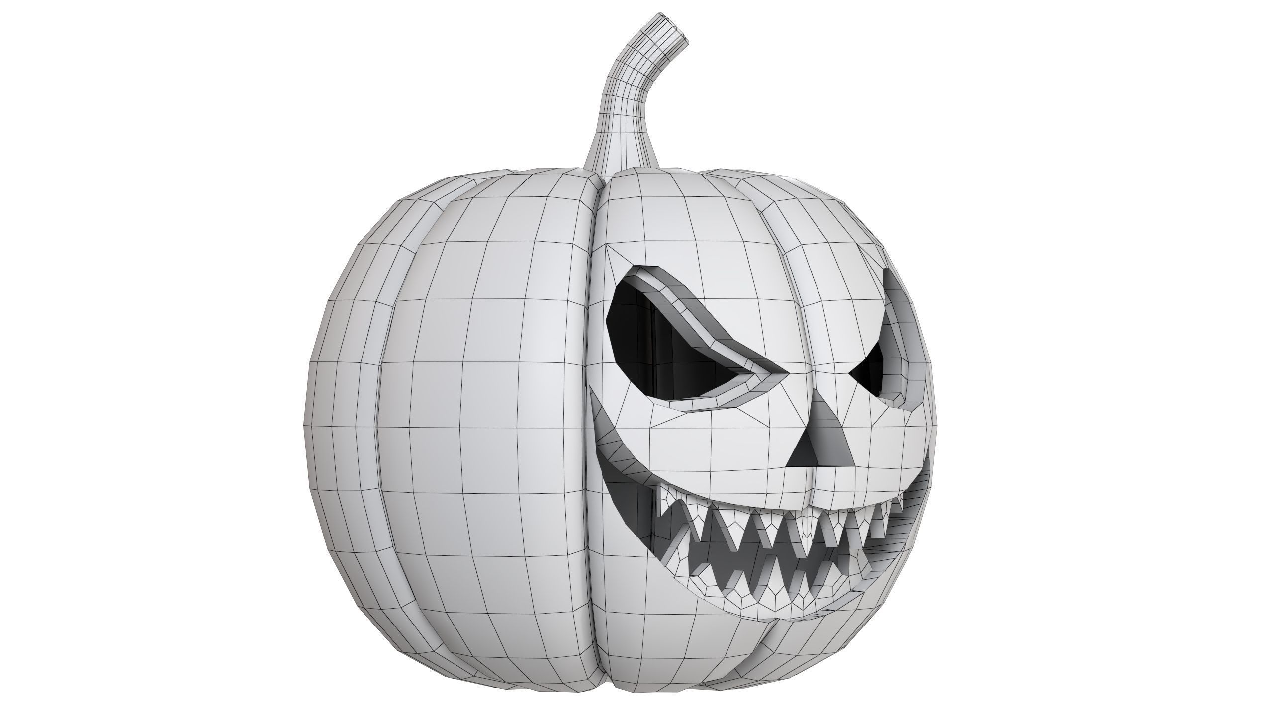 Halloween Pumpkin 03 Low-poly 3D model_9