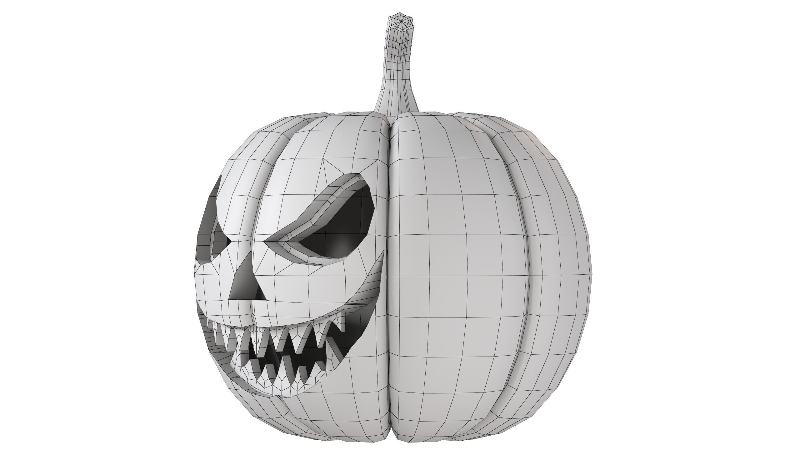 Halloween Pumpkin 03 Low-poly 3D model_10
