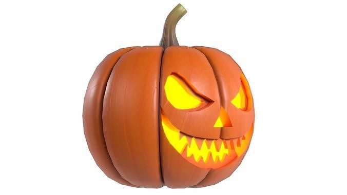 Halloween Pumpkin 03 Low-poly 3D model 2