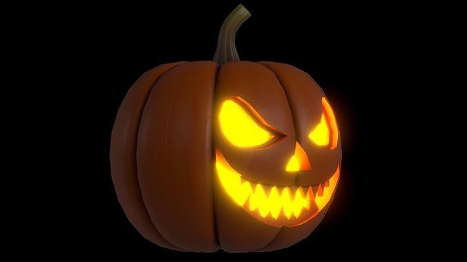 Halloween Pumpkin 03 Low-poly 3D model 6