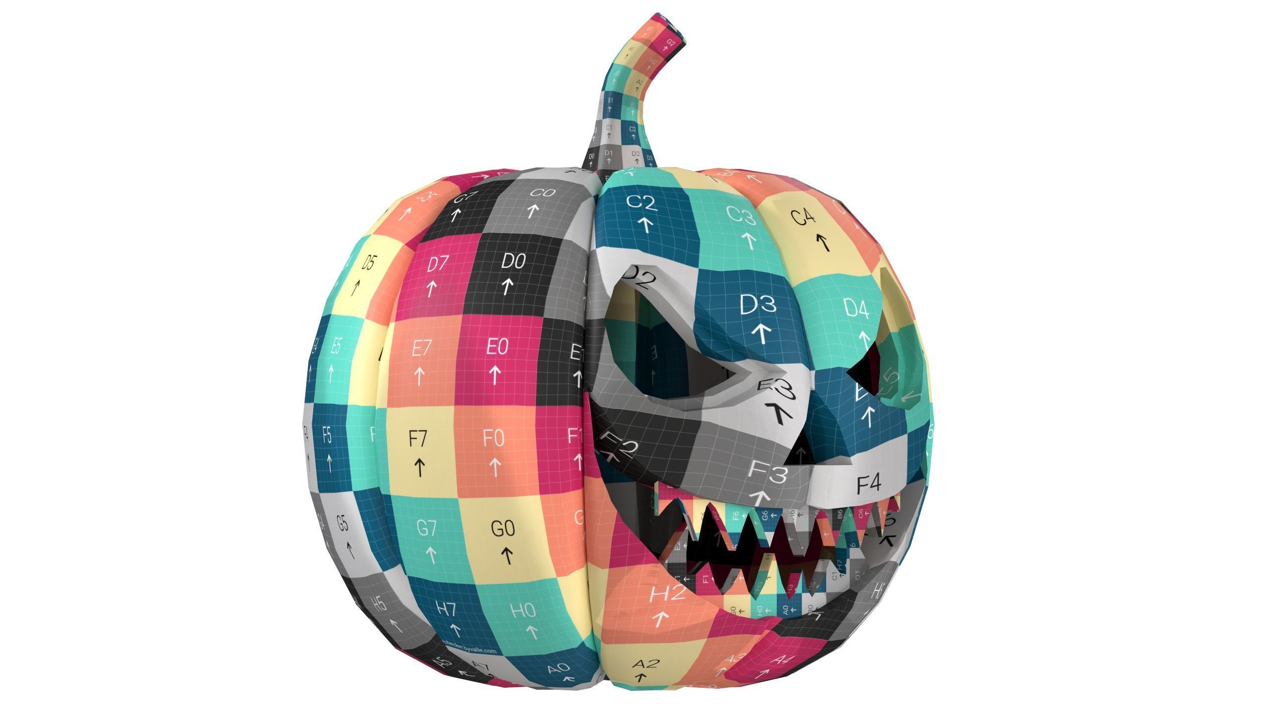 Halloween Pumpkin 03 Low-poly 3D model_13