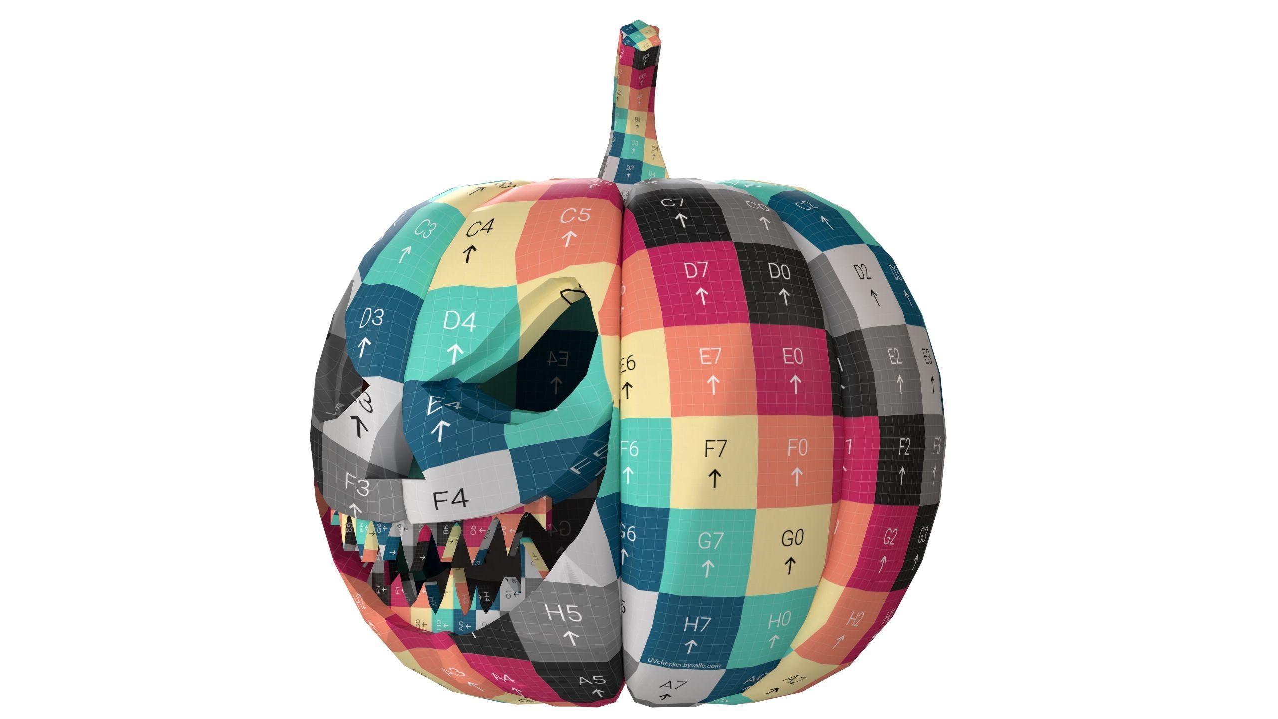 Halloween Pumpkin 03 Low-poly 3D model_14