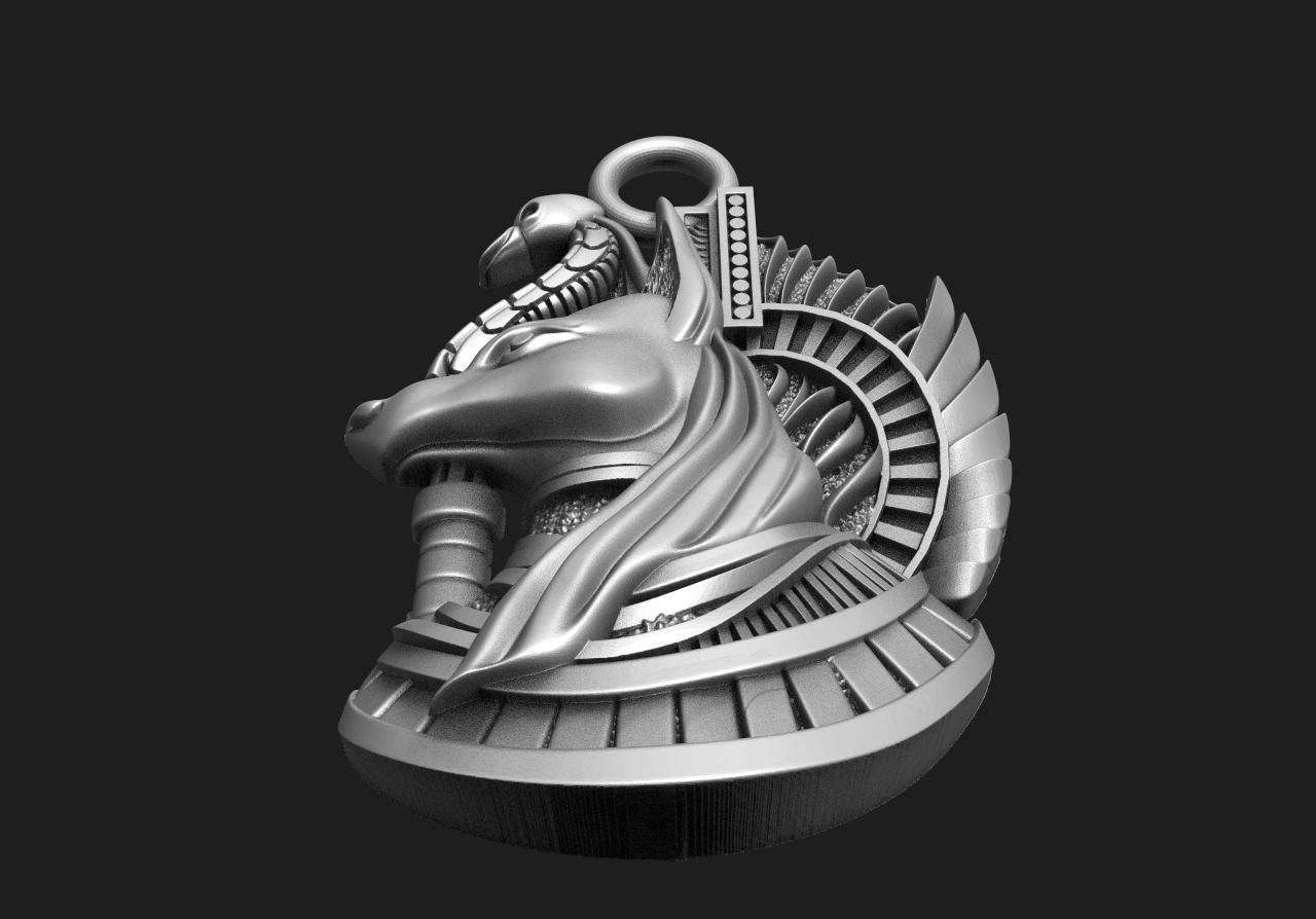 Anubis pendant  3D print model_4