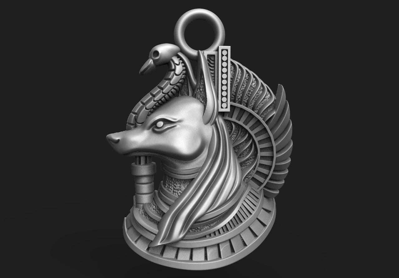 Anubis pendant  3D print model_1