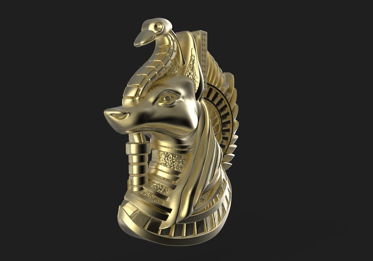 Anubis pendant  3D print model_7
