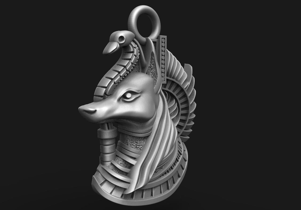 Anubis pendant  3D print model_3
