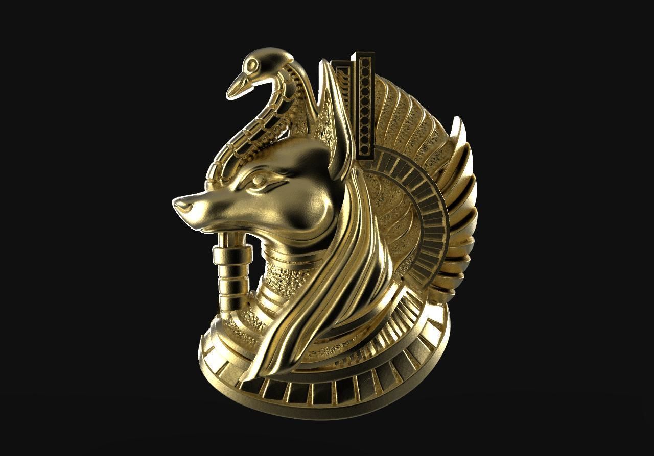 Anubis pendant  3D print model_5