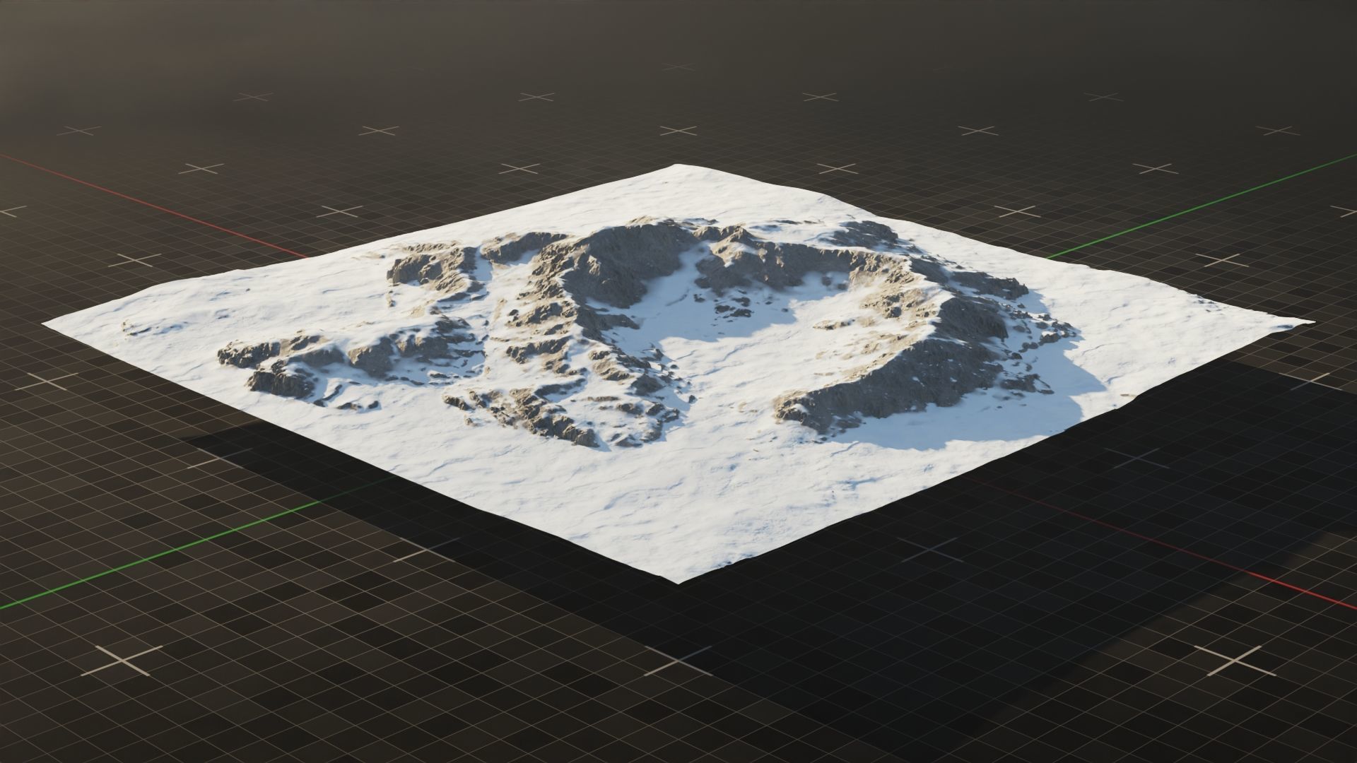 Tundra Mountain Terrain 4 3D model_3