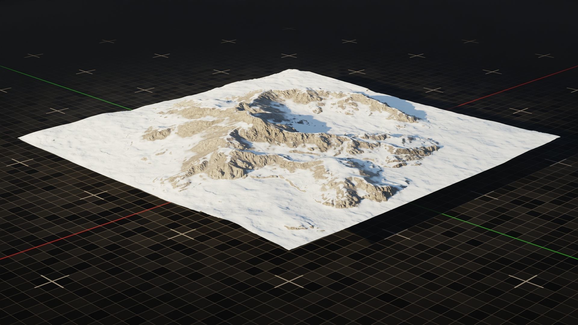 Tundra Mountain Terrain 4 3D model_2