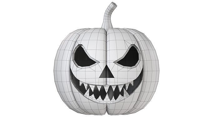 Halloween Pumpkin 04 Low-poly 3D model 5