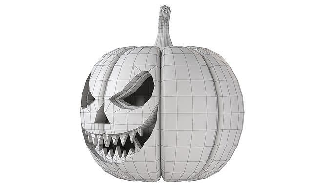Halloween Pumpkin 04 Low-poly 3D model 7