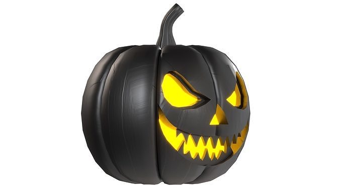 Halloween Pumpkin 04 Low-poly 3D model 2