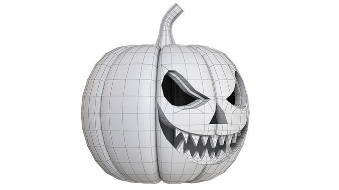 Halloween Pumpkin 04 Low-poly 3D model 6