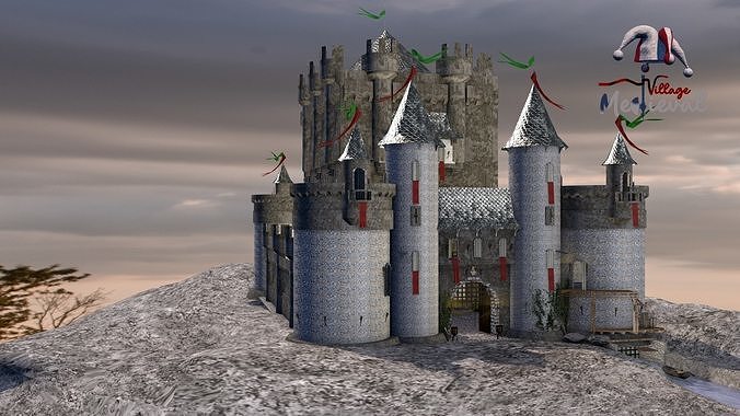 Medieval Castle Dalle 3D model 4
