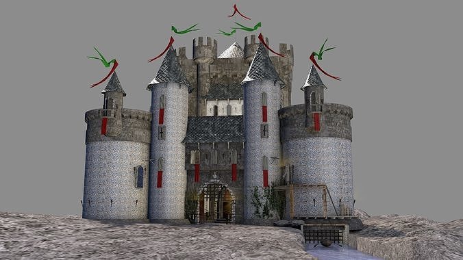 Medieval Castle Dalle 3D model 2