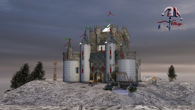 Medieval Castle Dalle 3D model 5