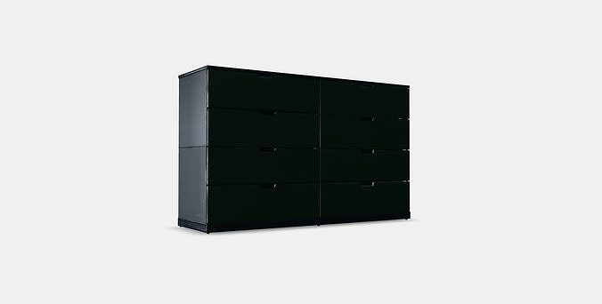 NORDLI Chest of 8 drawers 3 Low-poly 3D model