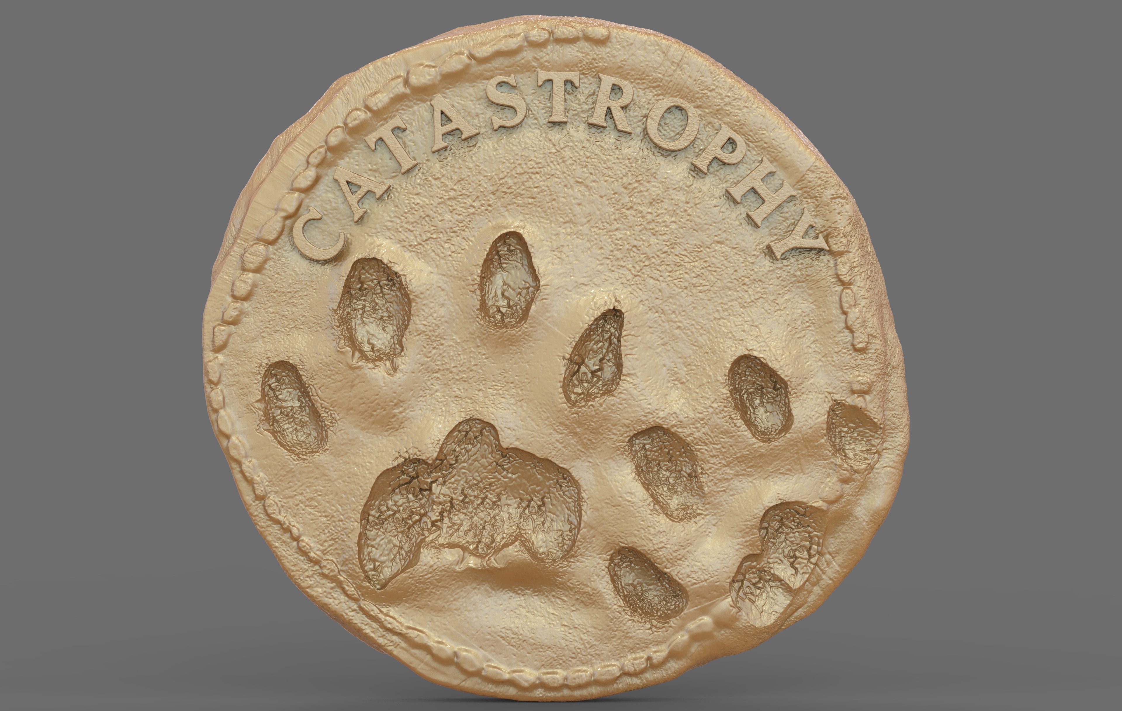 Catastrophy coin pendant 3D print model_7