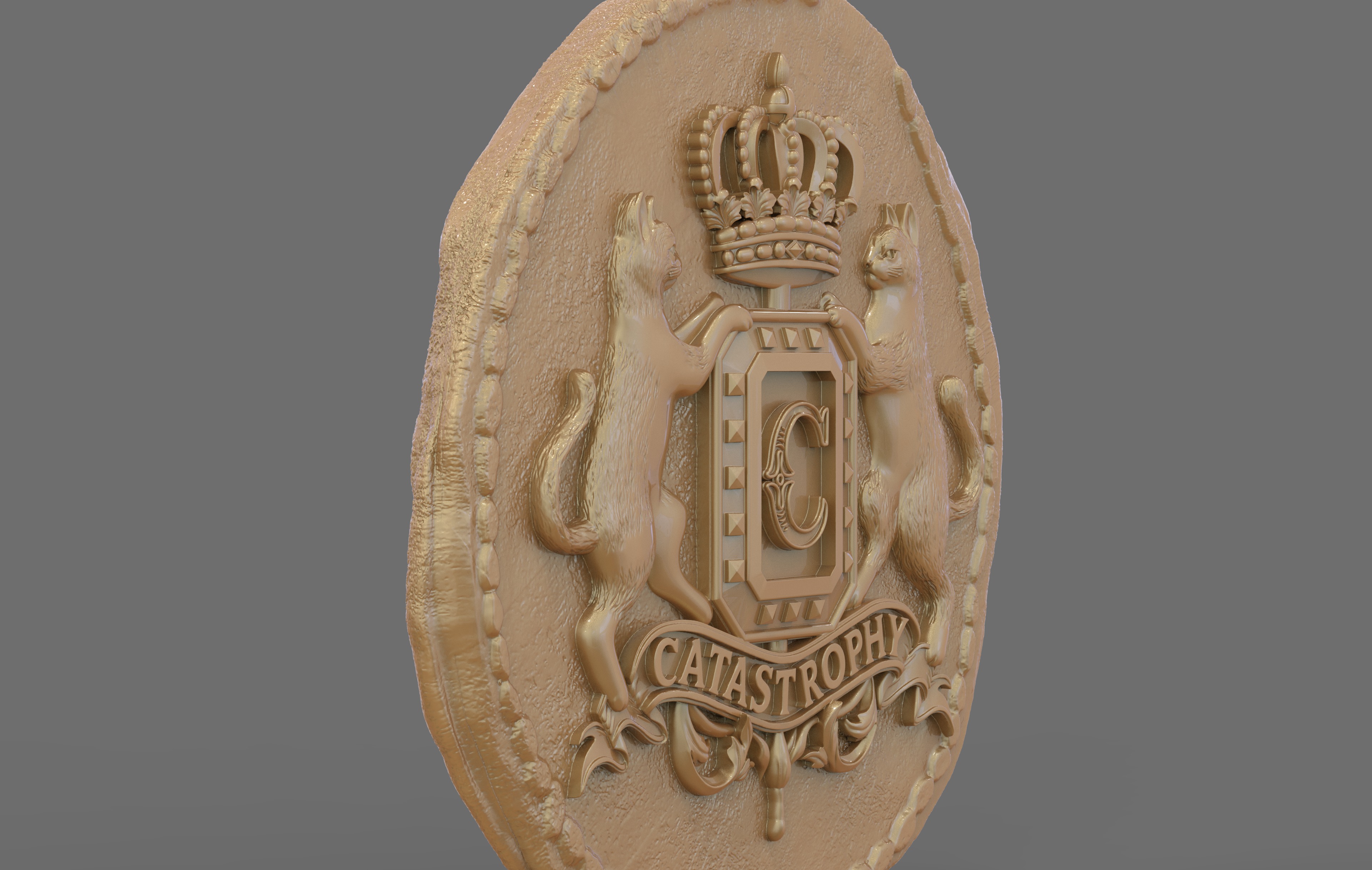 Catastrophy coin pendant 3D print model_8