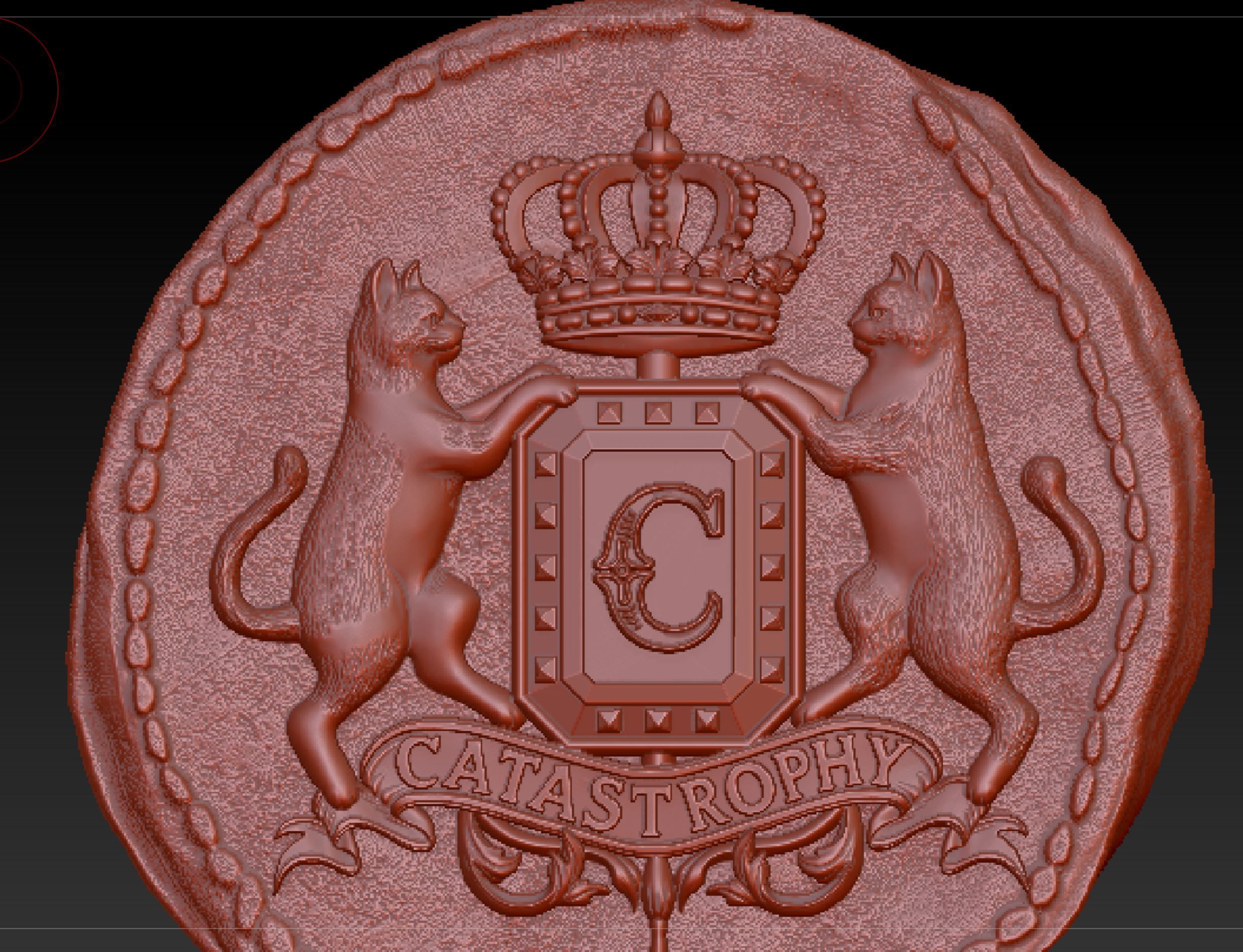 Catastrophy coin pendant 3D print model_5