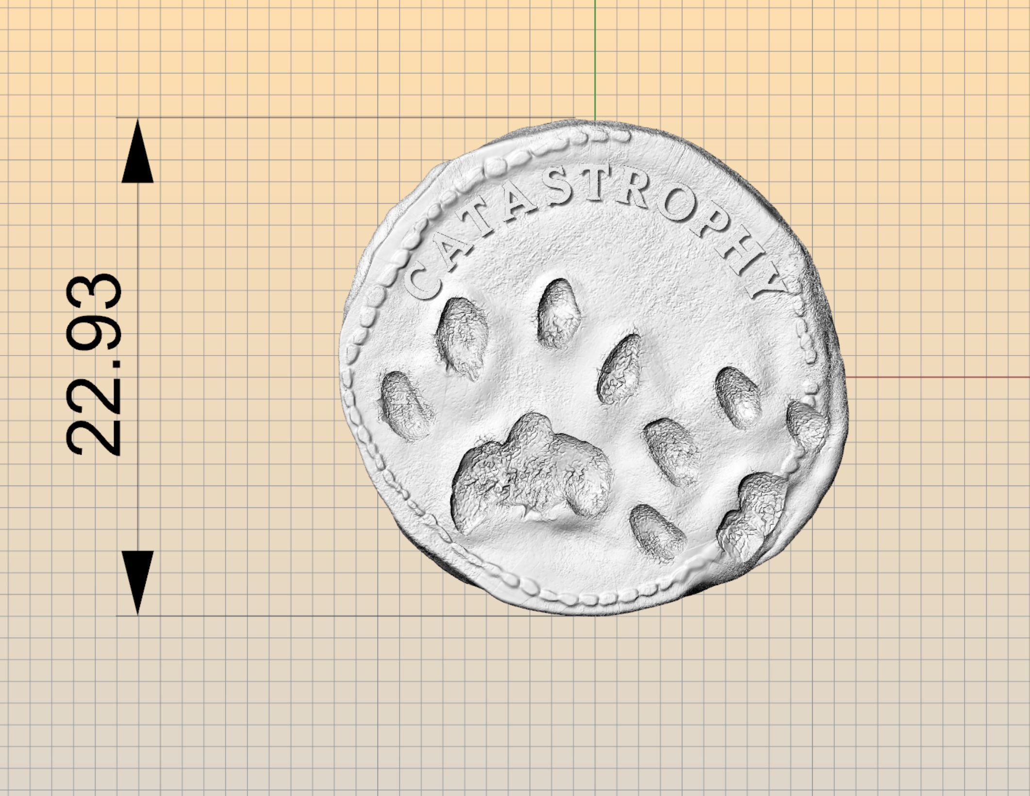 Catastrophy coin pendant 3D print model_2