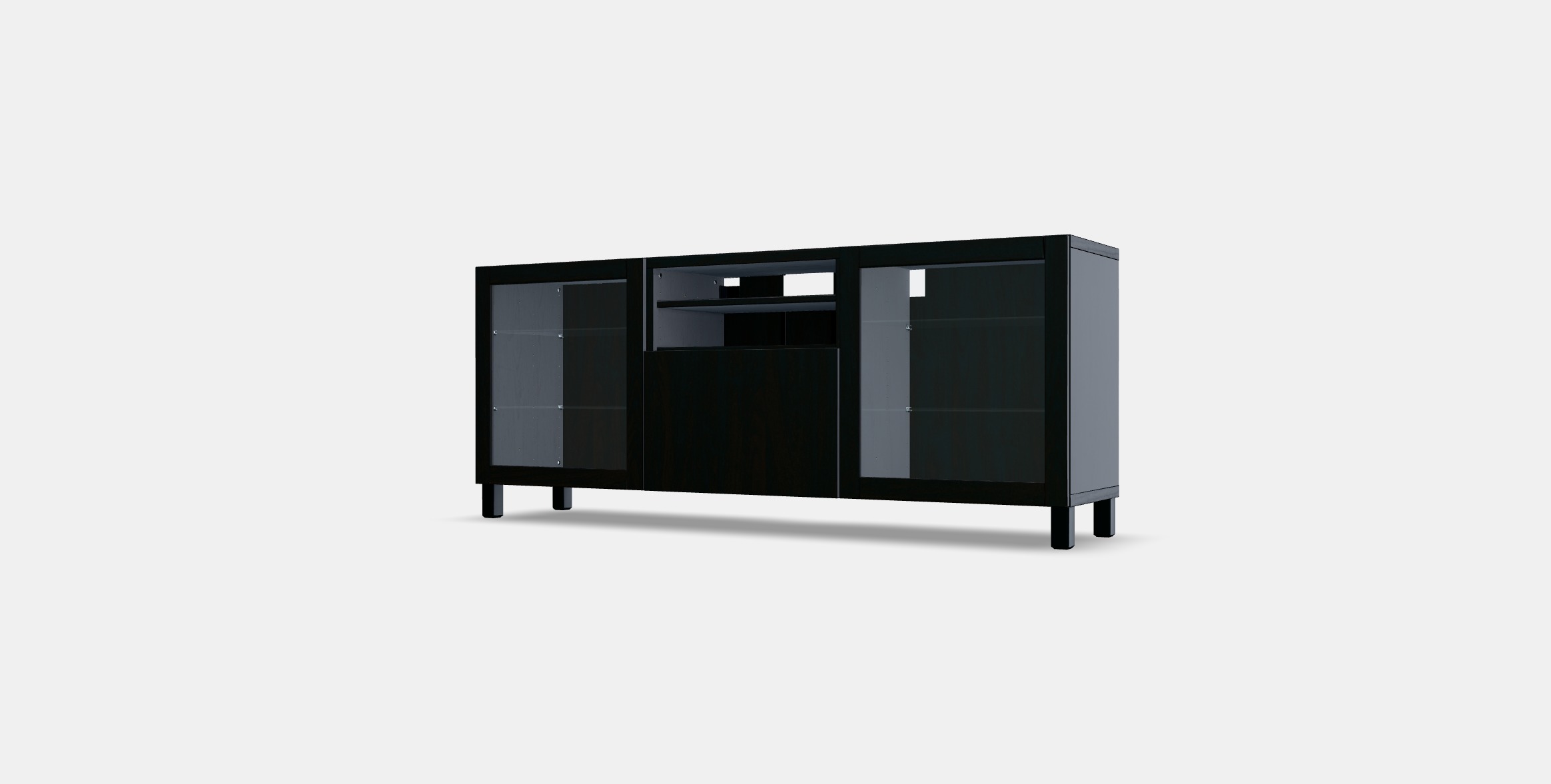 BESTA TV bench with drawers 3 Low-poly 3D model_11