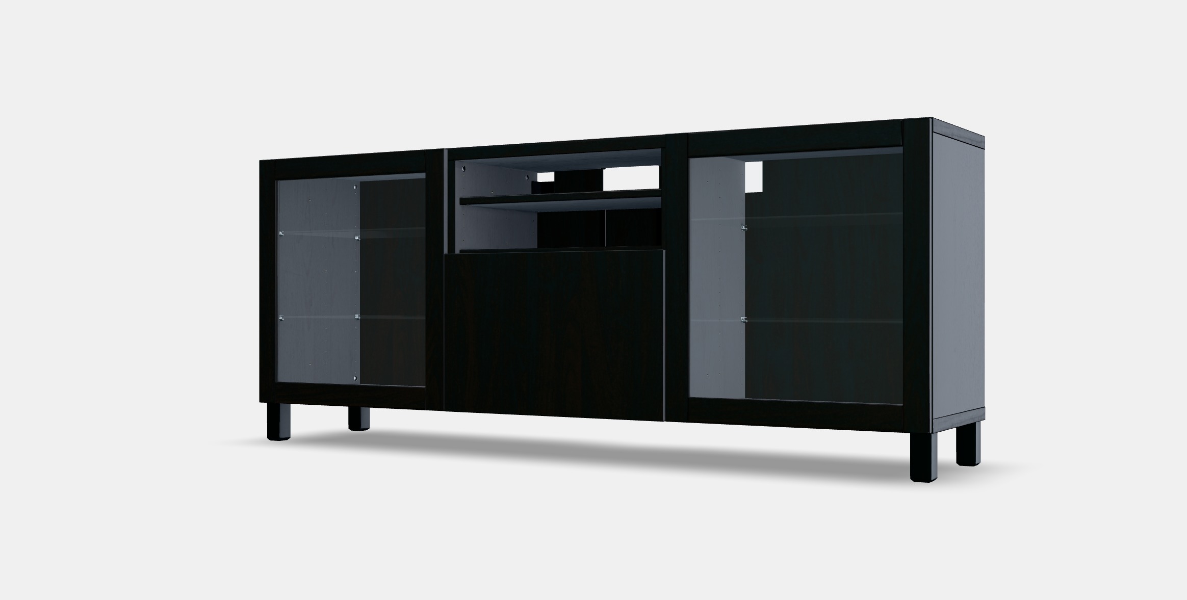 BESTA TV bench with drawers 3 Low-poly 3D model_13