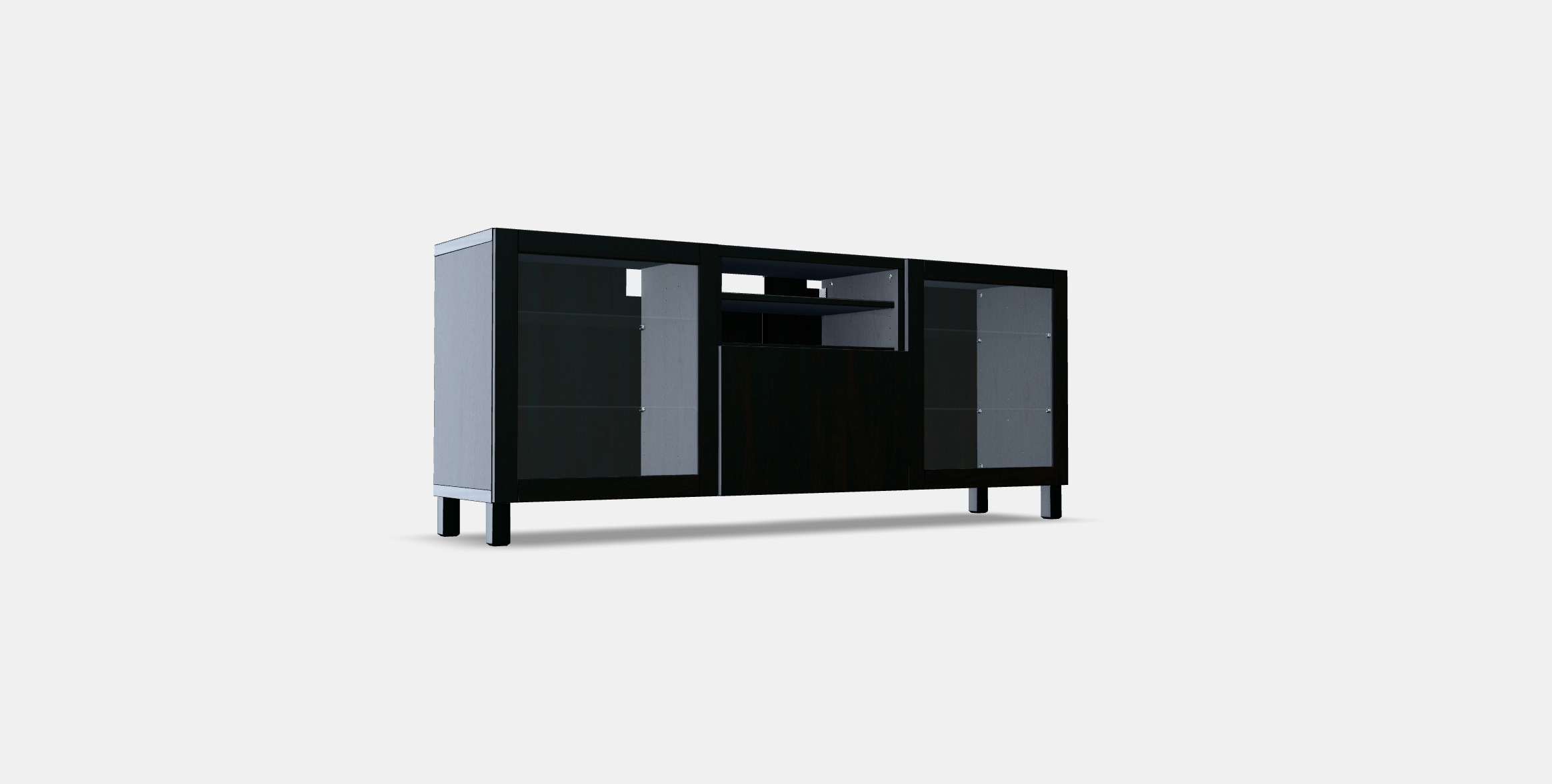 BESTA TV bench with drawers 3 Low-poly 3D model_2