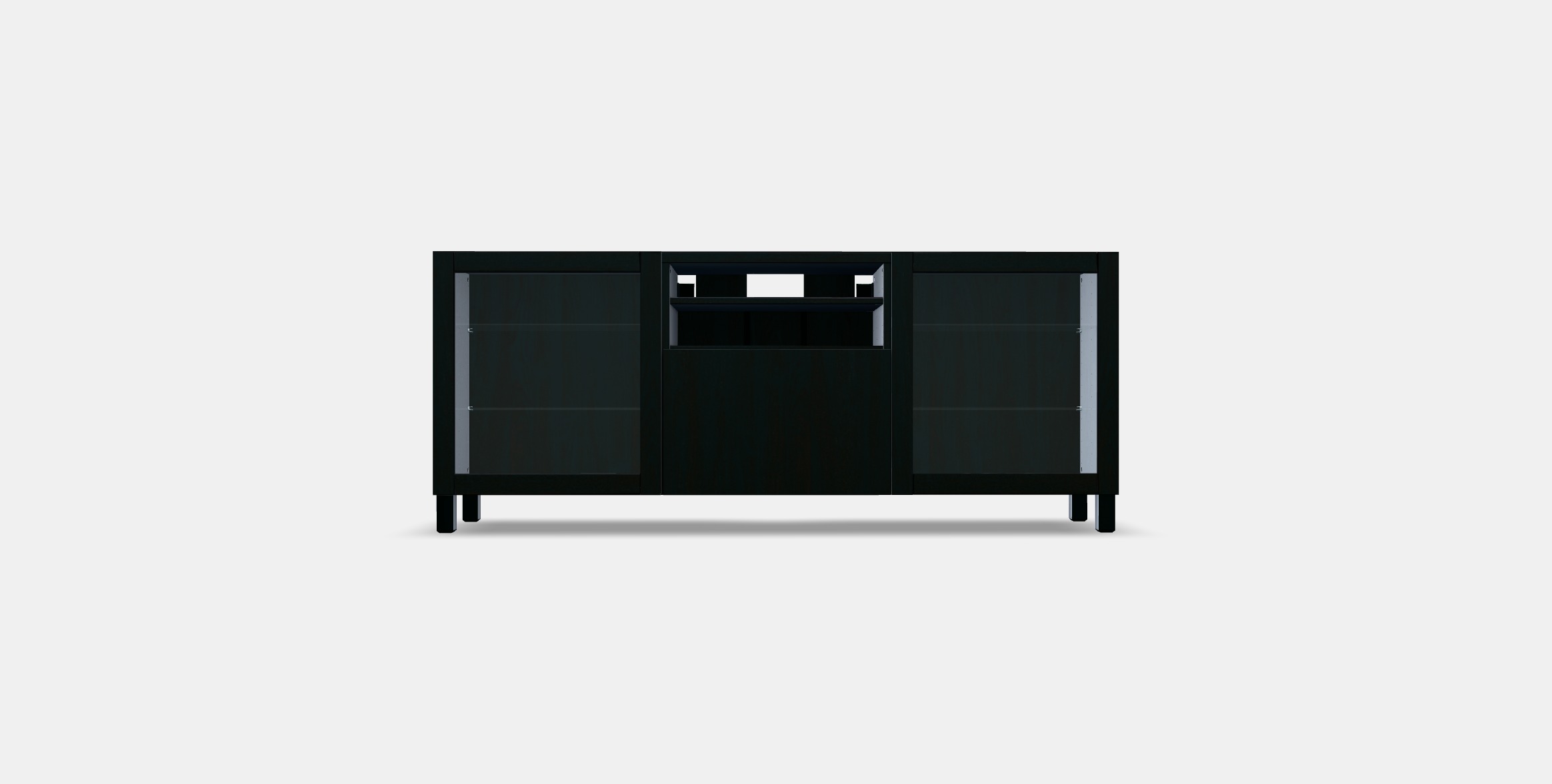 BESTA TV bench with drawers 3 Low-poly 3D model_9