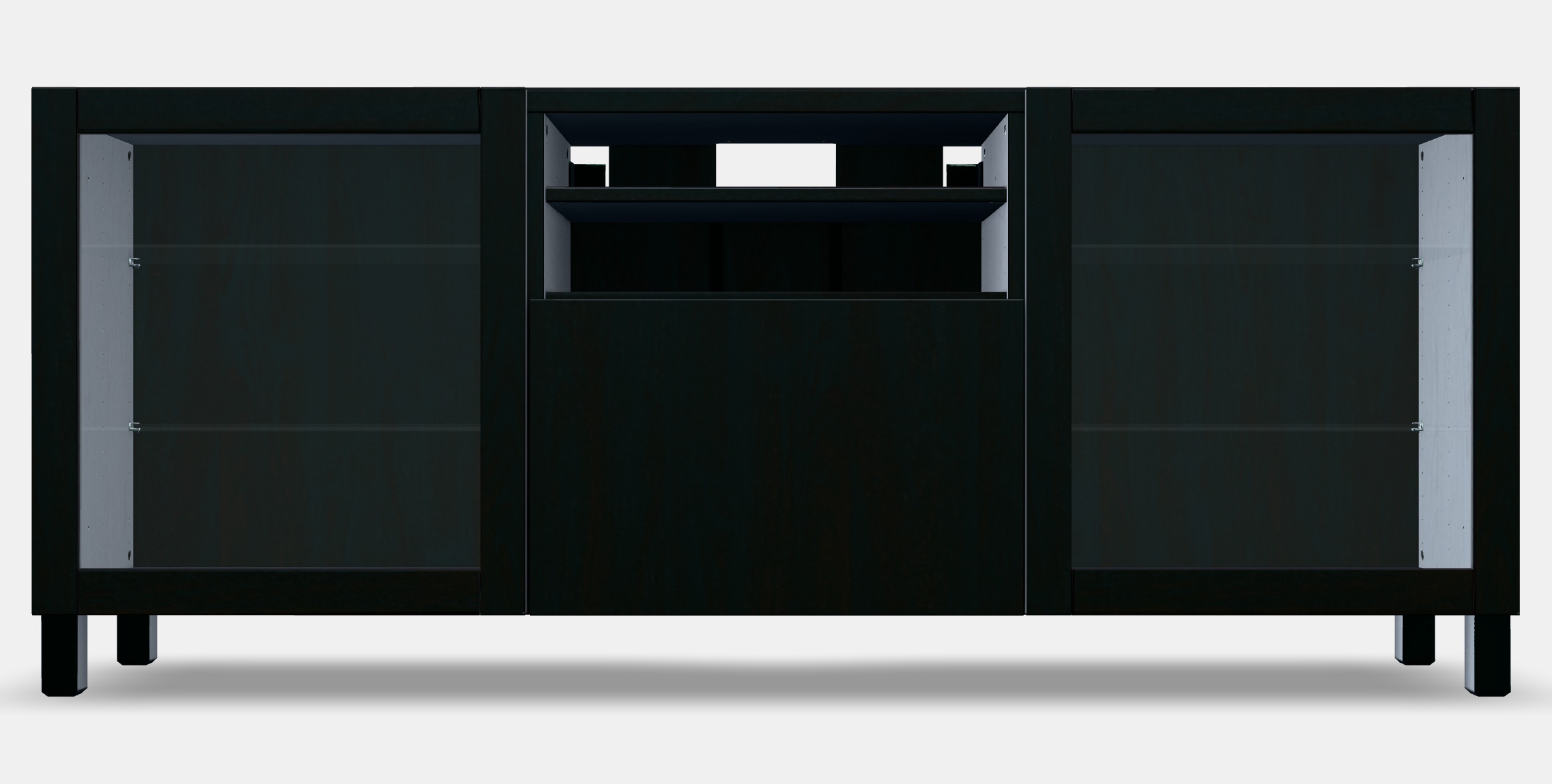BESTA TV bench with drawers 3 Low-poly 3D model_12