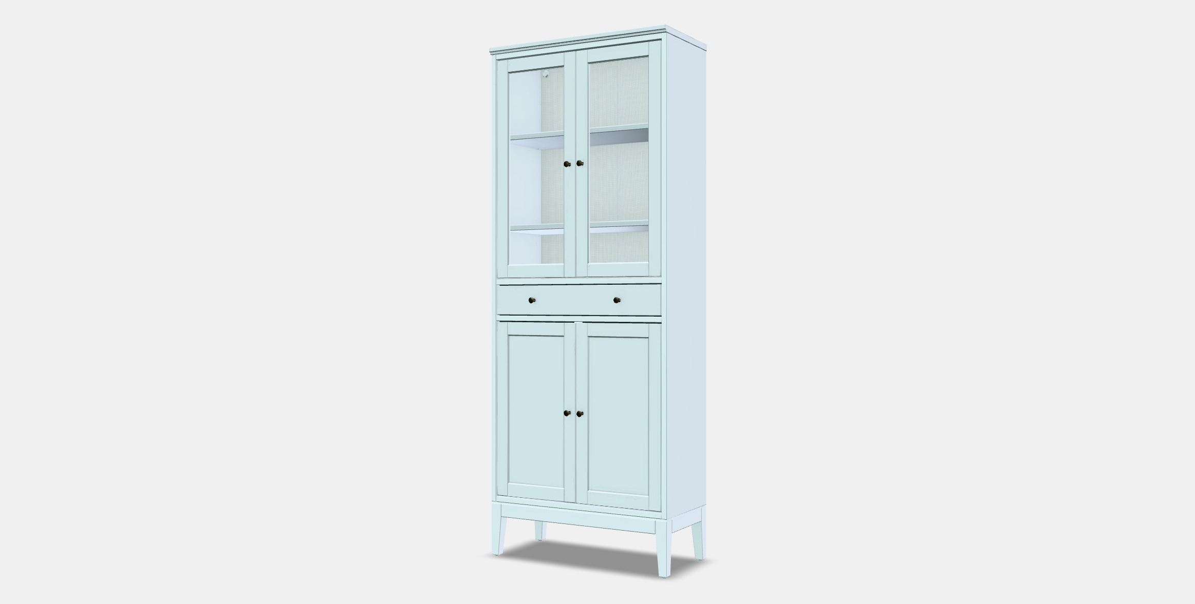 IDANAS High cabinet w gls-drs and 1 drawer 1 Low-poly 3D model_12