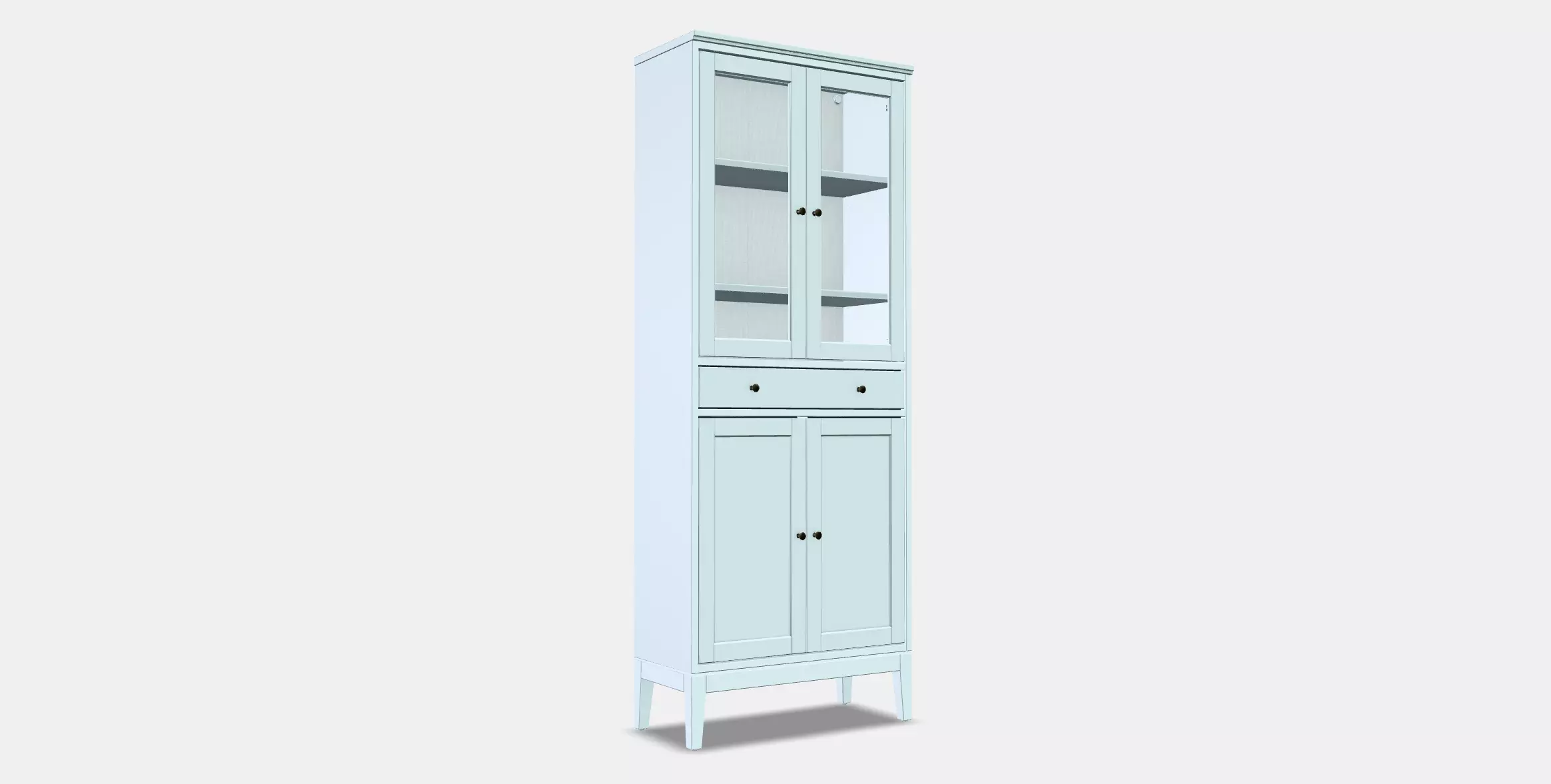 IDANAS High cabinet w gls-drs and 1 drawer 1 Low-poly 3D model_0