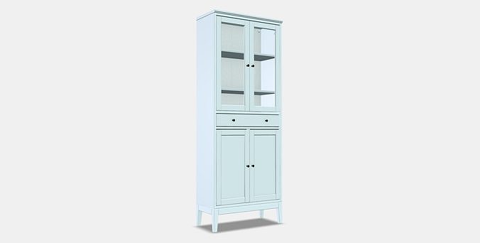 IDANAS High cabinet w gls-drs and 1 drawer 1 Low-poly 3D model