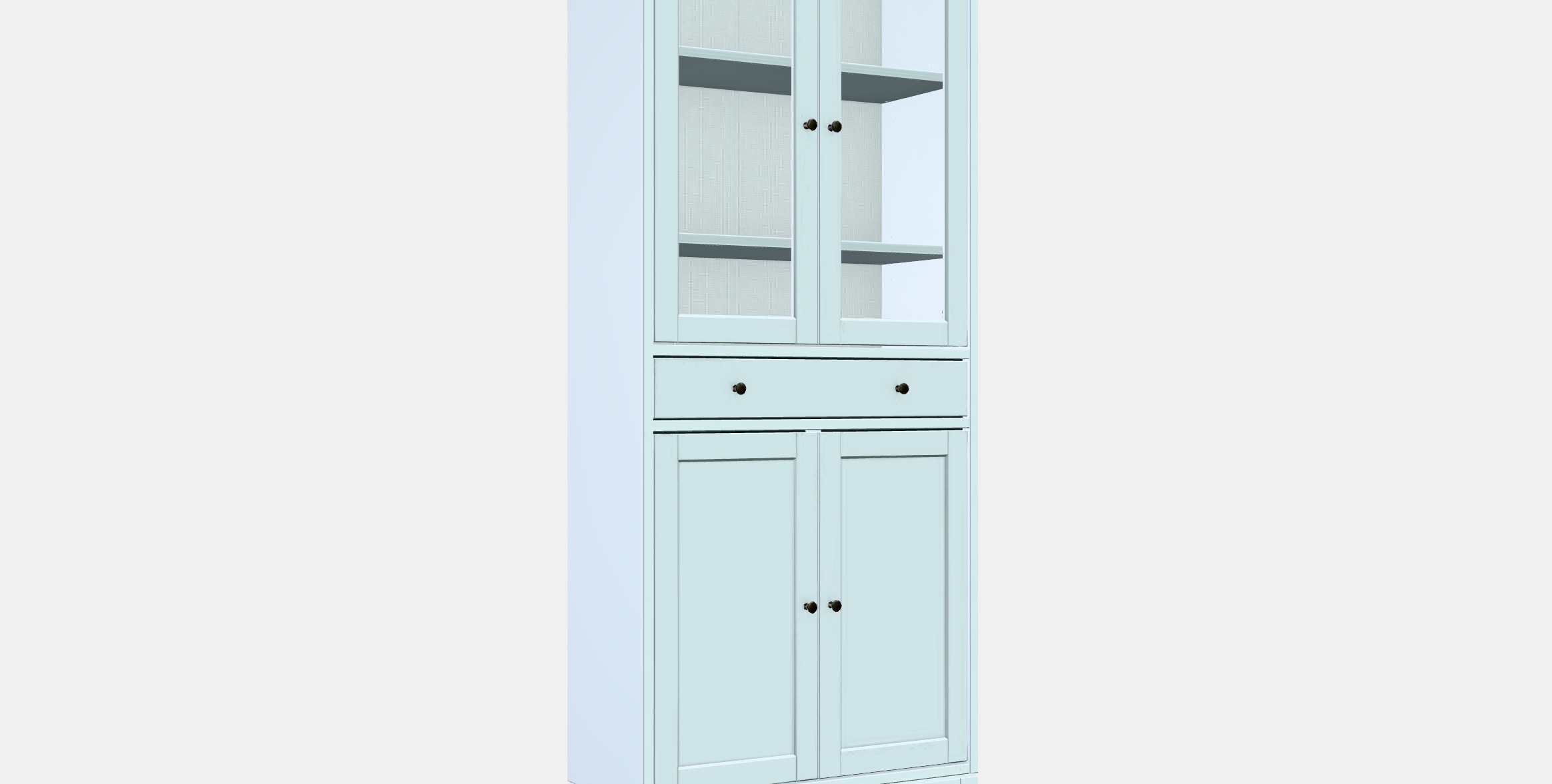IDANAS High cabinet w gls-drs and 1 drawer 1 Low-poly 3D model_9