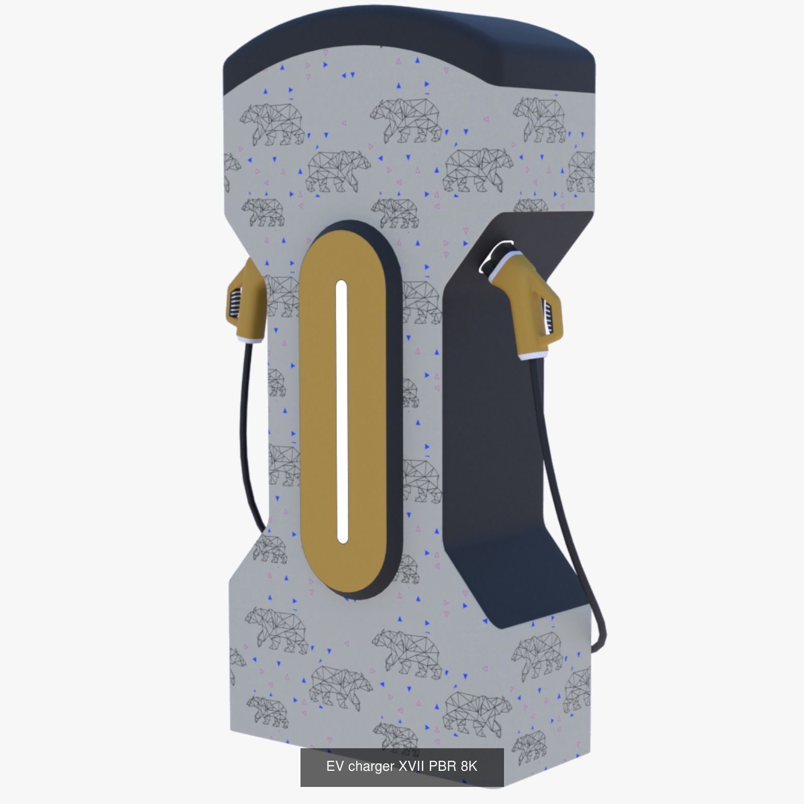 EV chargers PBR 3D Model Collection_9