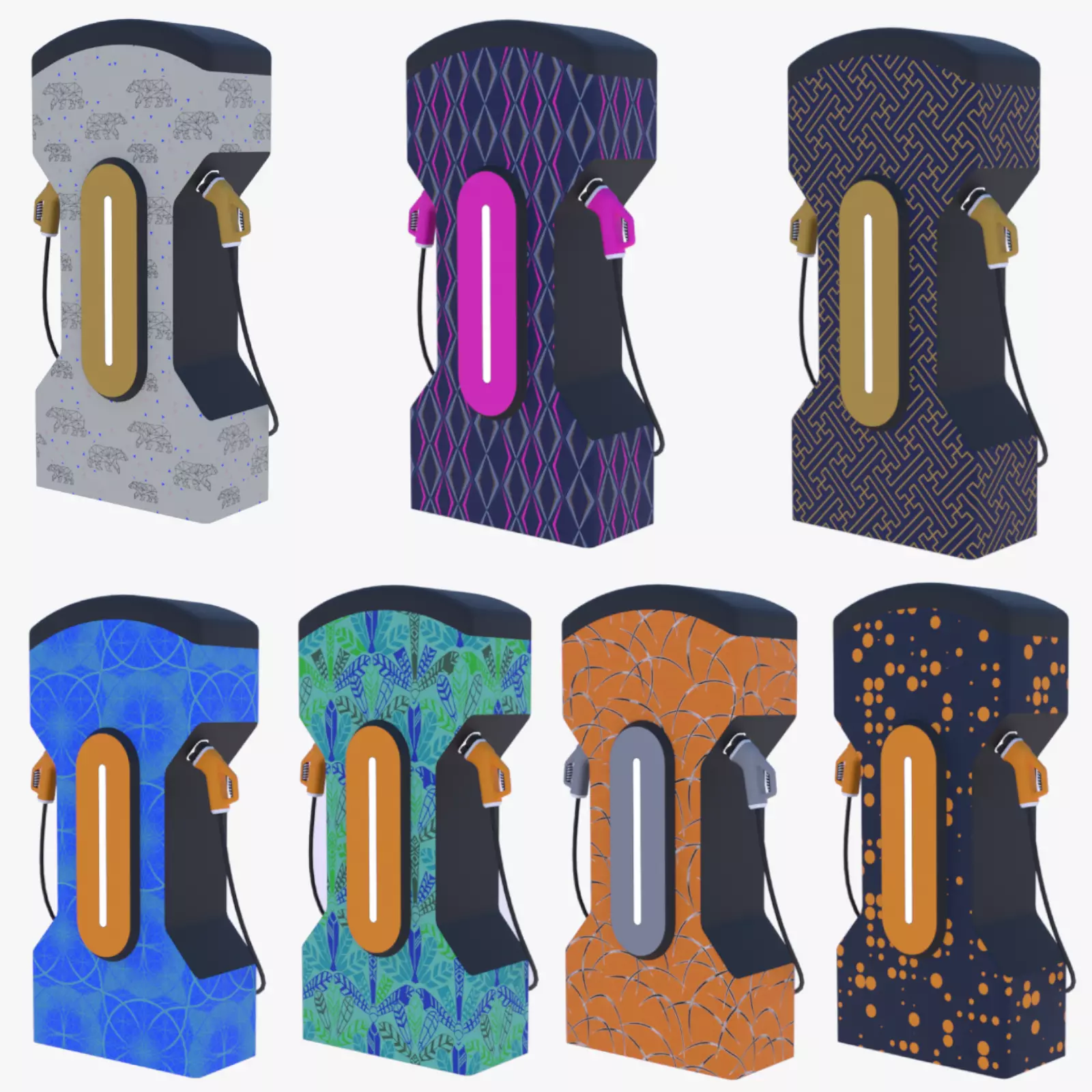 EV chargers PBR 3D Model Collection_0