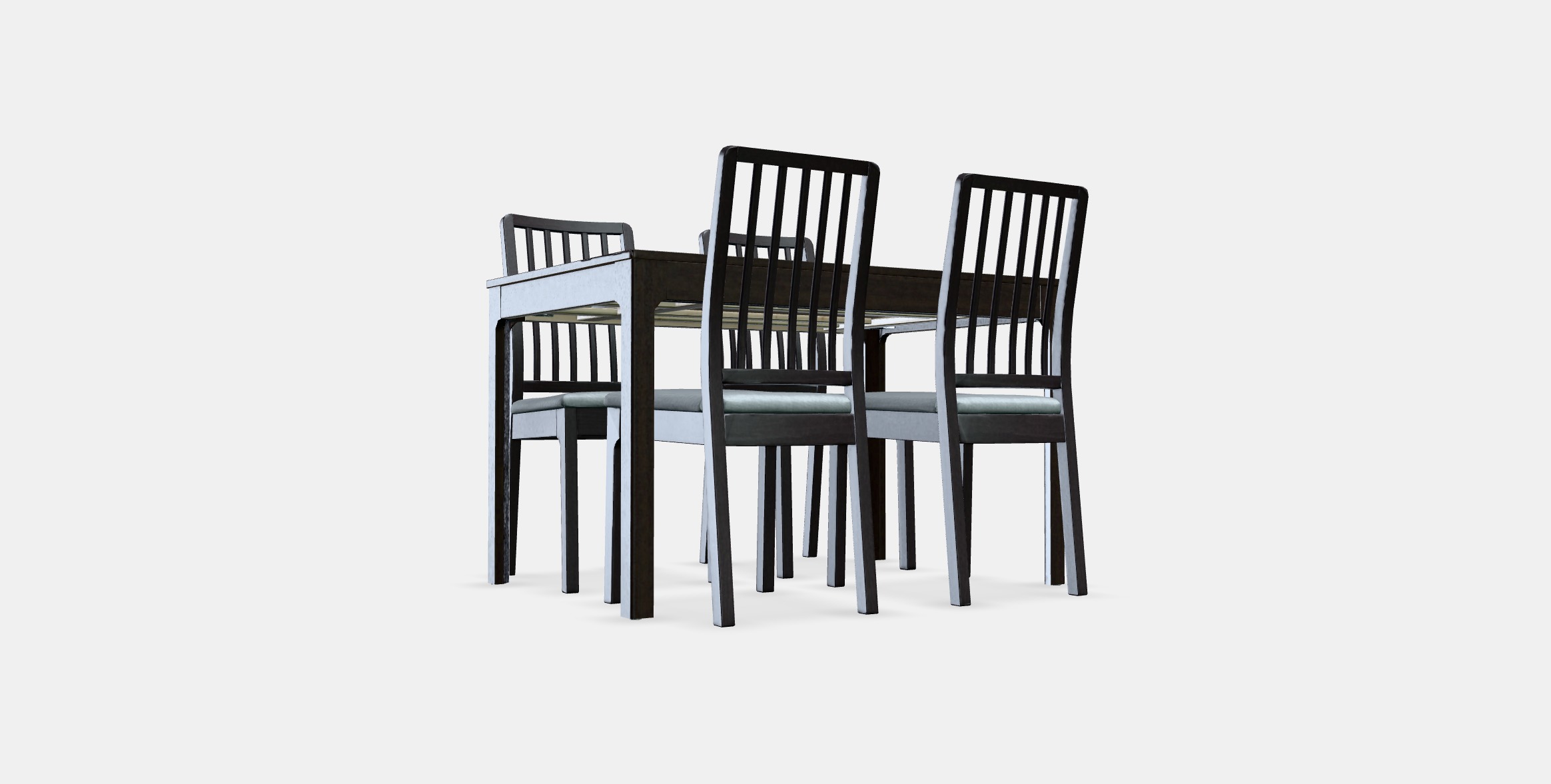 EKEDALEN - EKEDALEN Table and 4 chairs 1 Low-poly 3D model_3