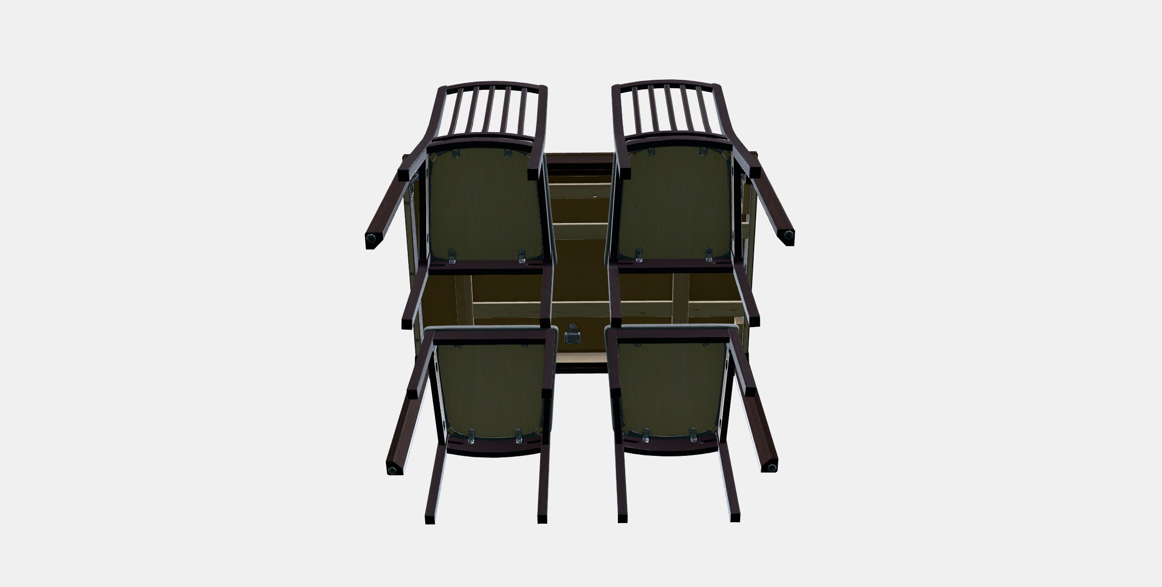 EKEDALEN - EKEDALEN Table and 4 chairs 1 Low-poly 3D model_8