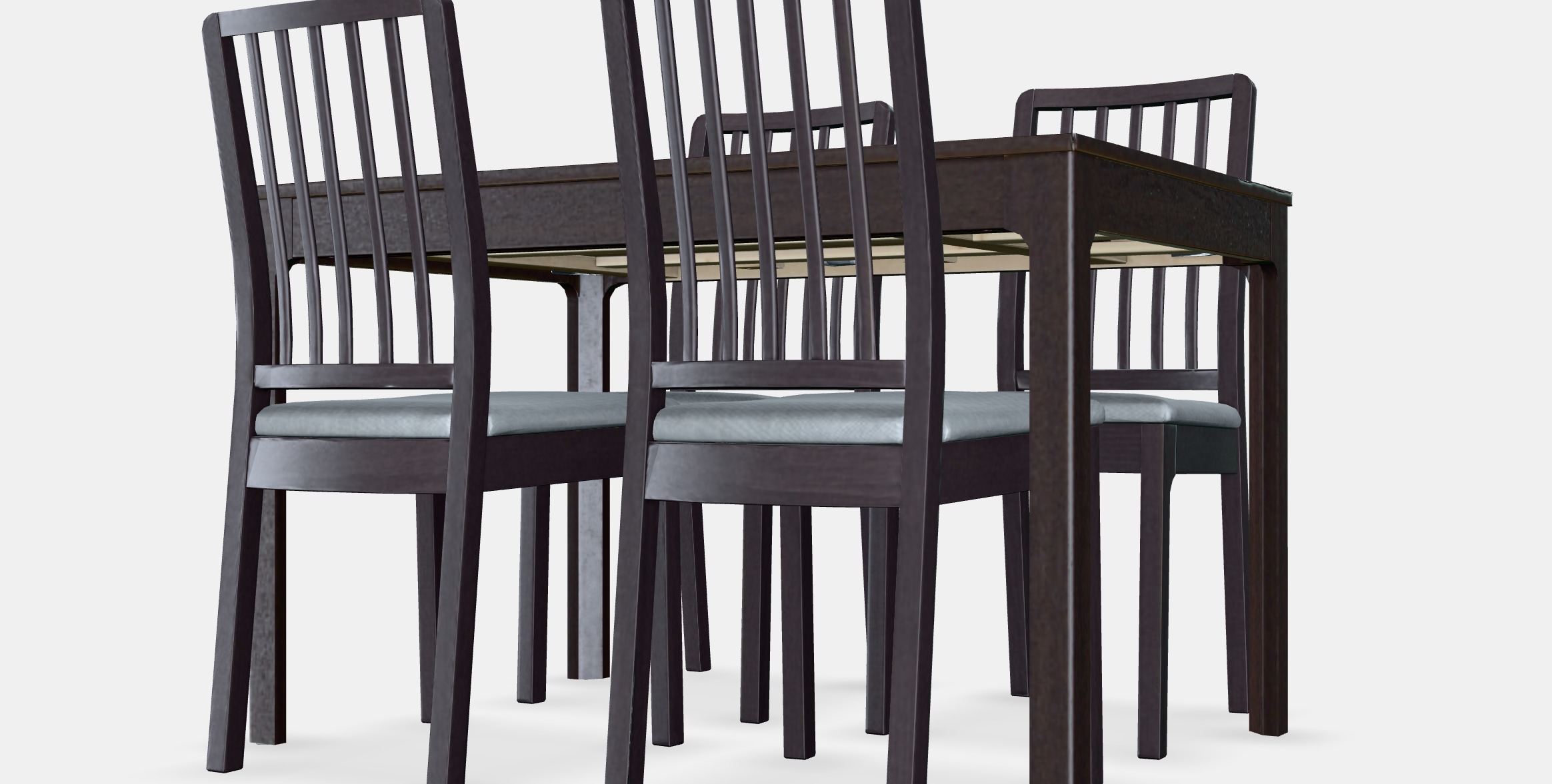 EKEDALEN - EKEDALEN Table and 4 chairs 1 Low-poly 3D model_6