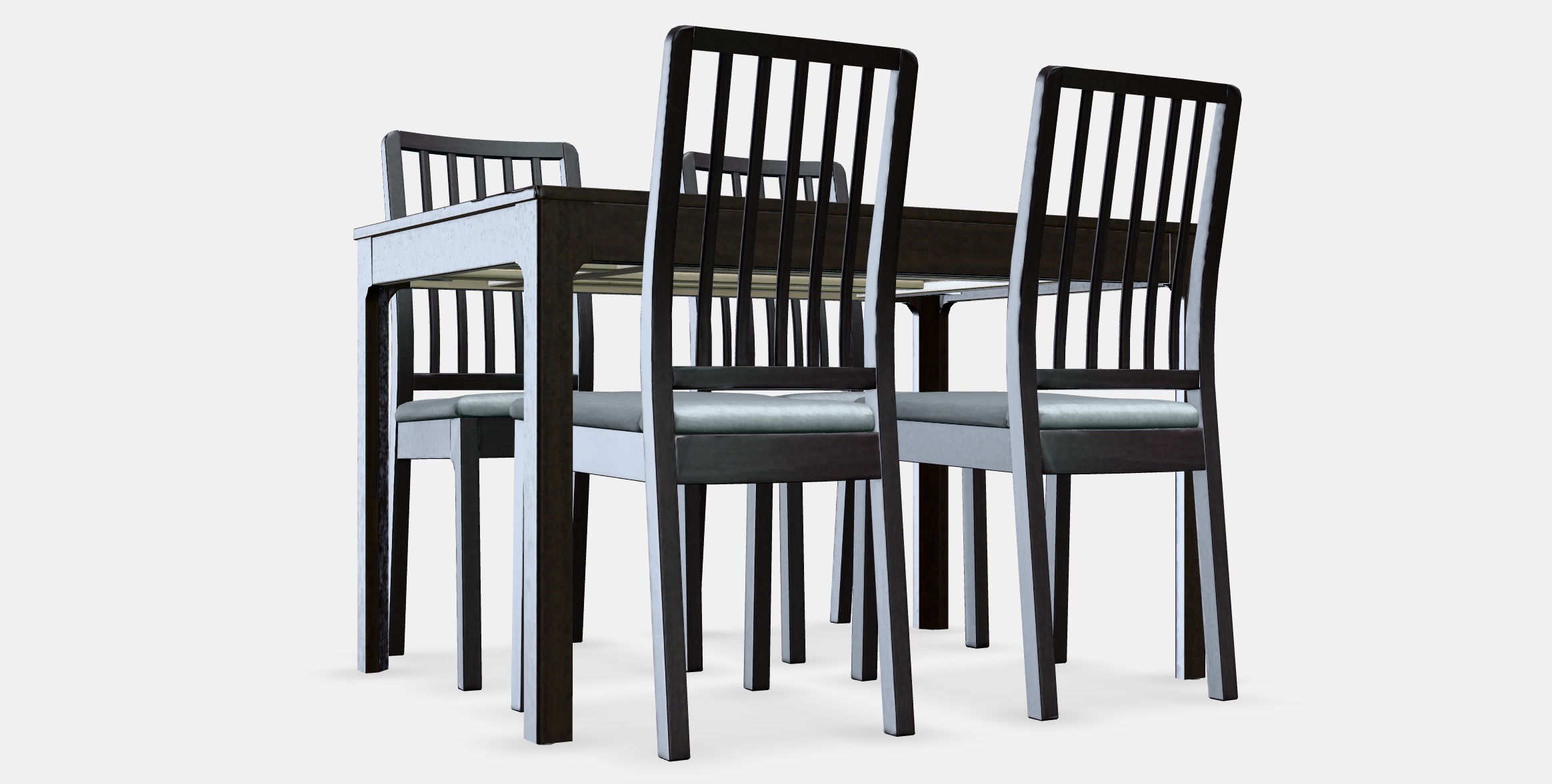 EKEDALEN - EKEDALEN Table and 4 chairs 1 Low-poly 3D model_10