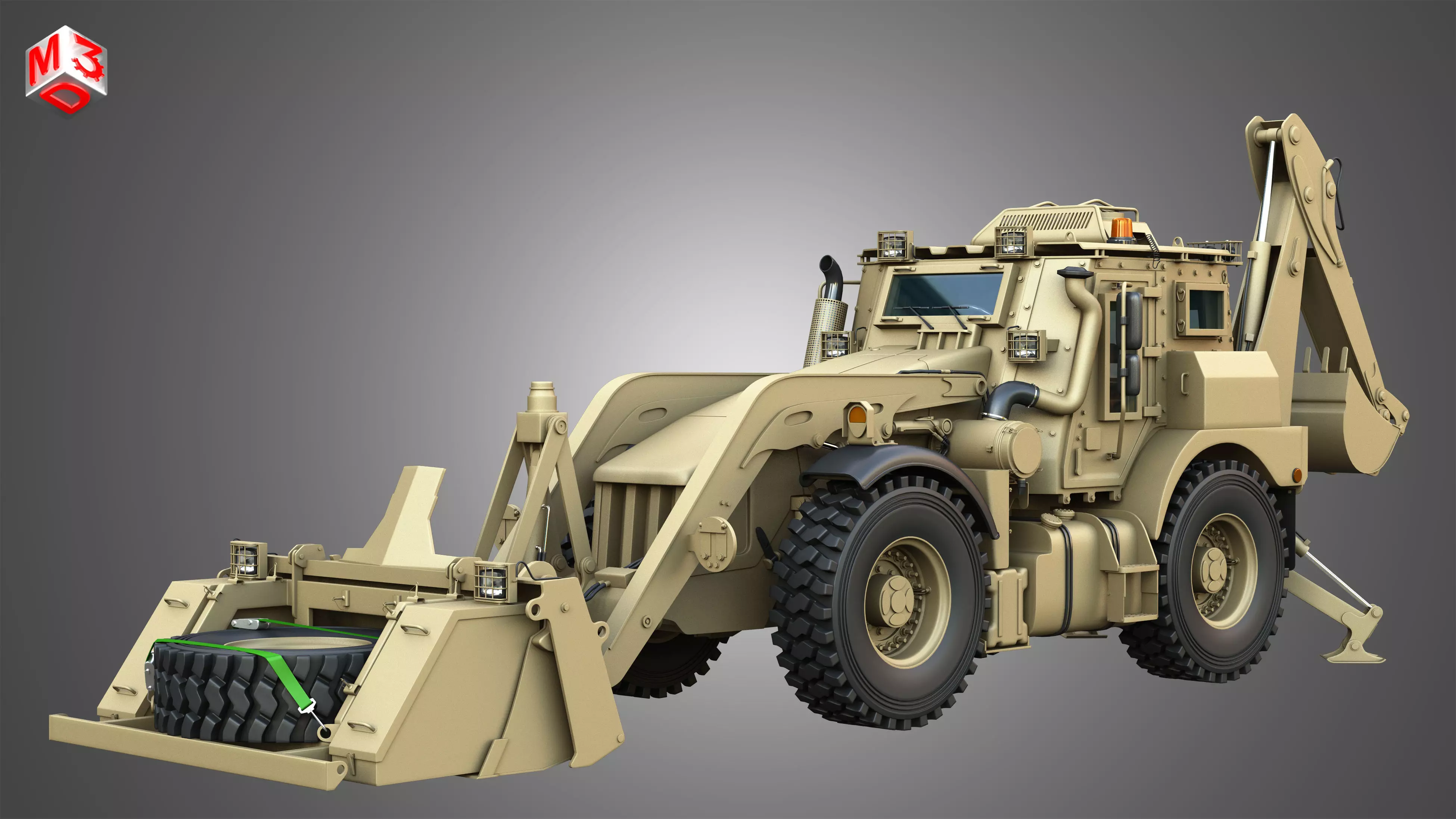 HMEE High Mobility Engineer Excavator 3D model_0