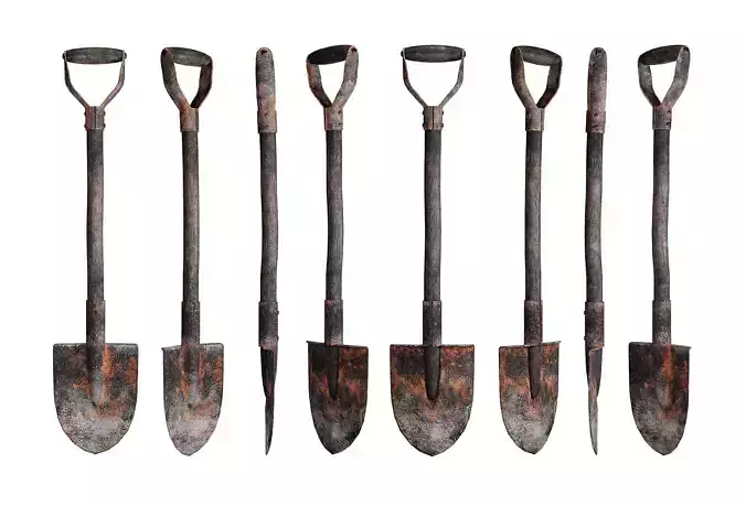 Old shovel Low-poly 3D model