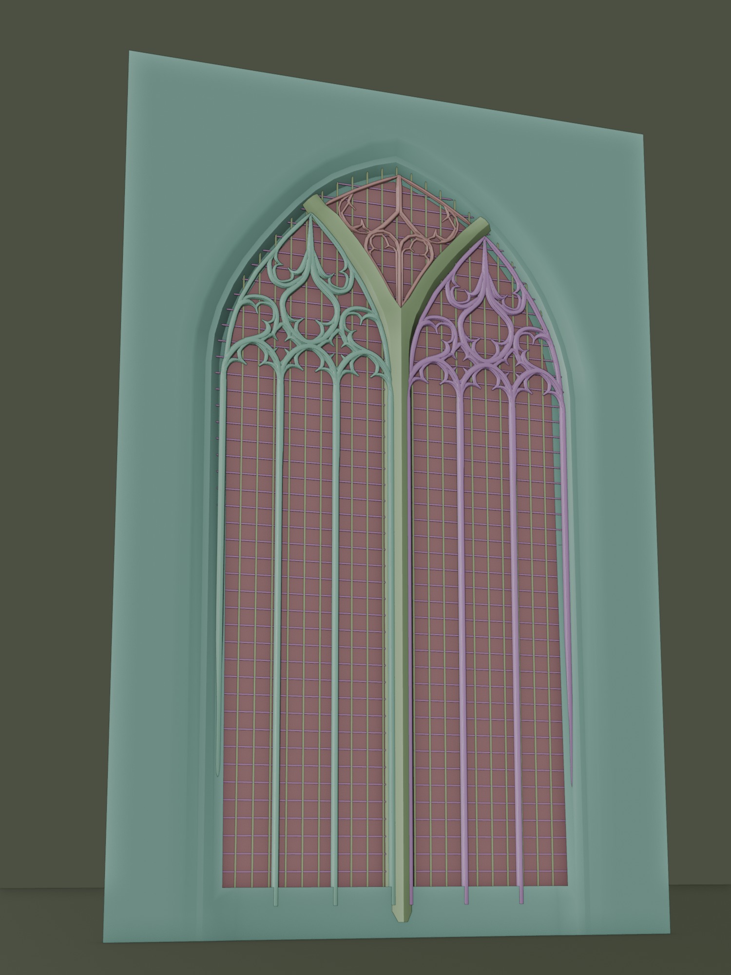 Gothic Window - Third Type 3D model_2