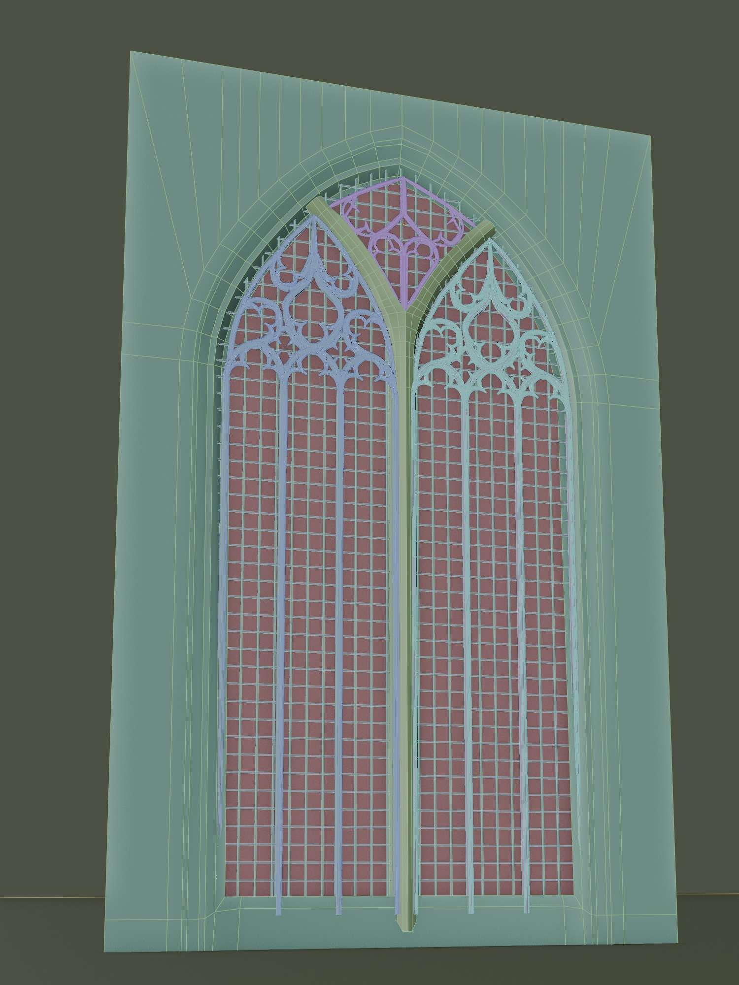 Gothic Window - Third Type 3D model_3