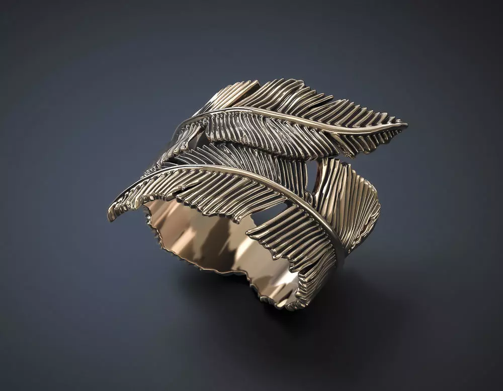 Ring feather 2 STL 3D Jewelry Model Rhino 3DM 3D print model