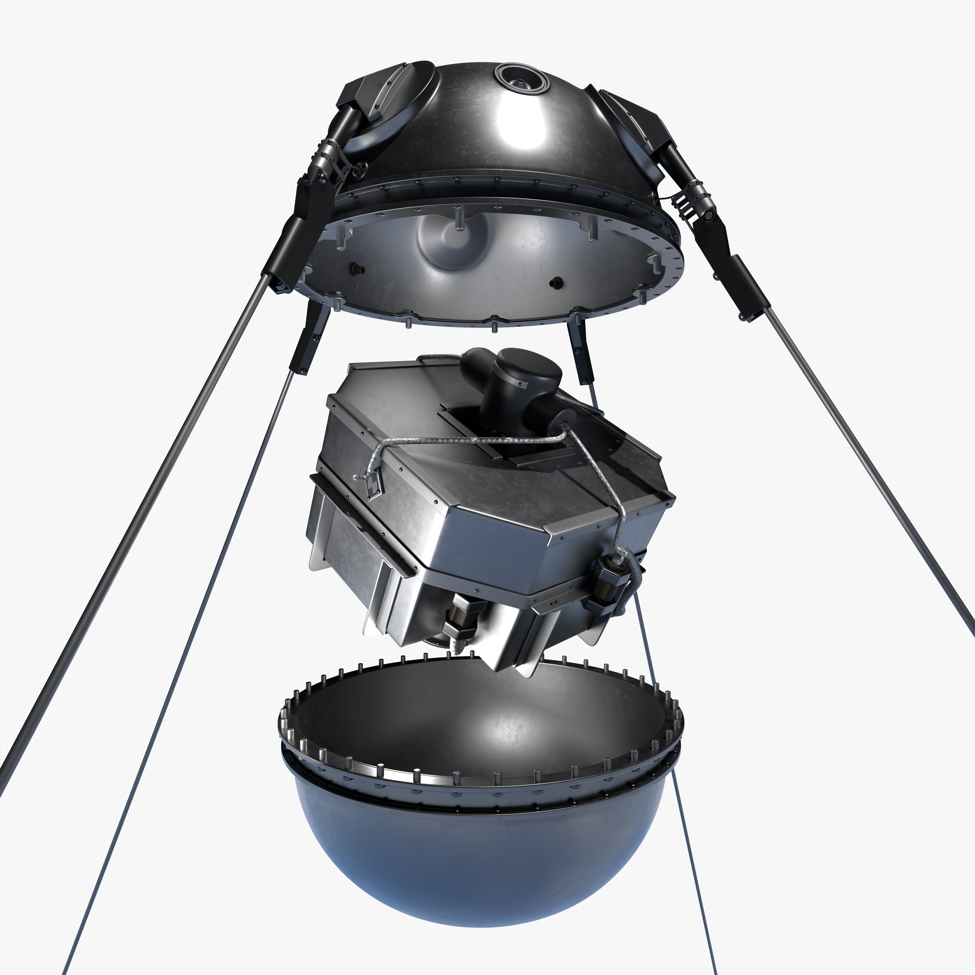 Sputnik 1 Satellite 3D model_7