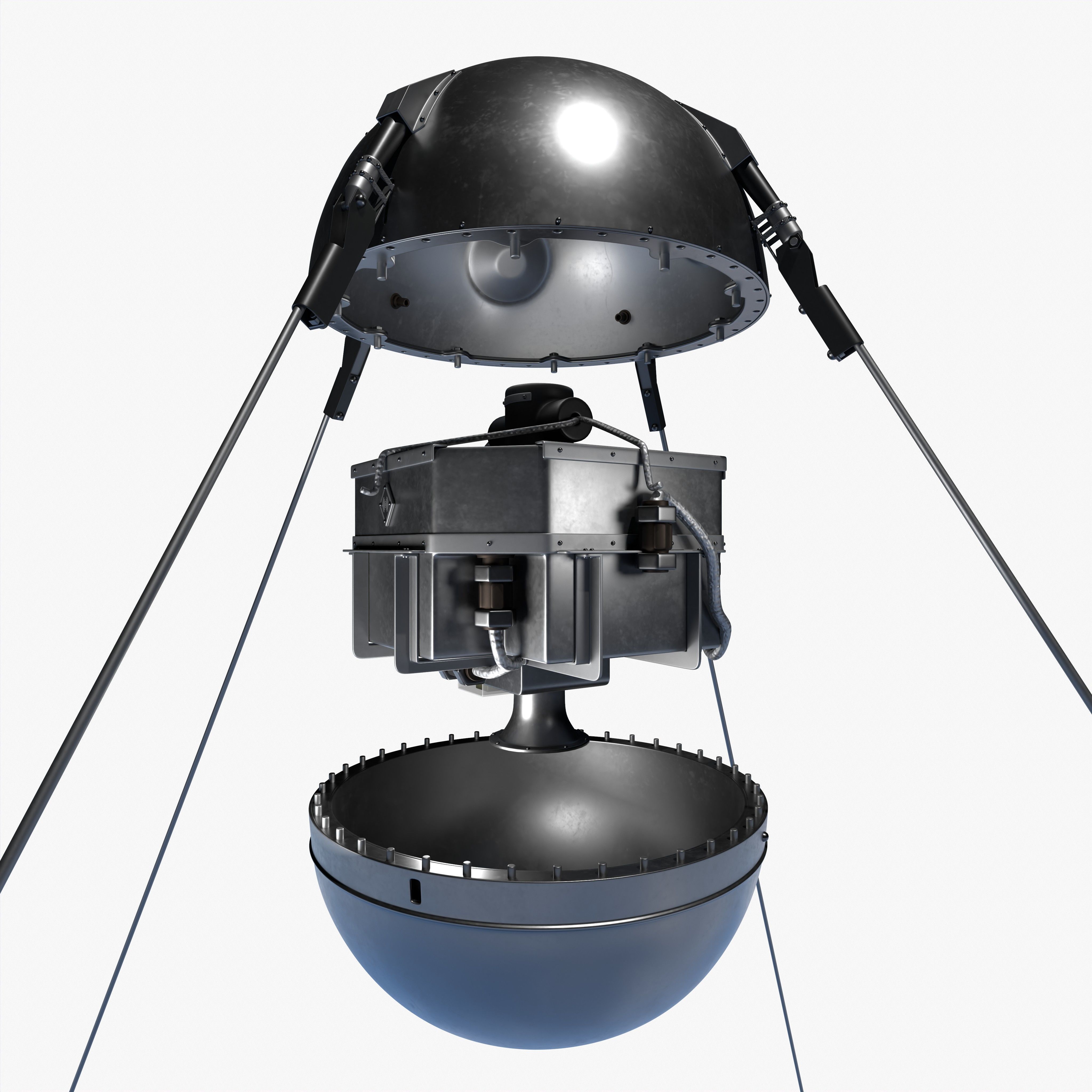 Sputnik 1 Satellite 3D model_6