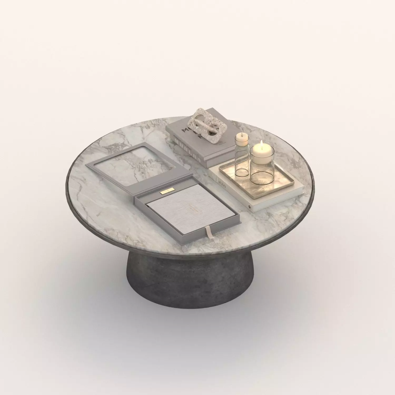 club table and decoration 3D model_0