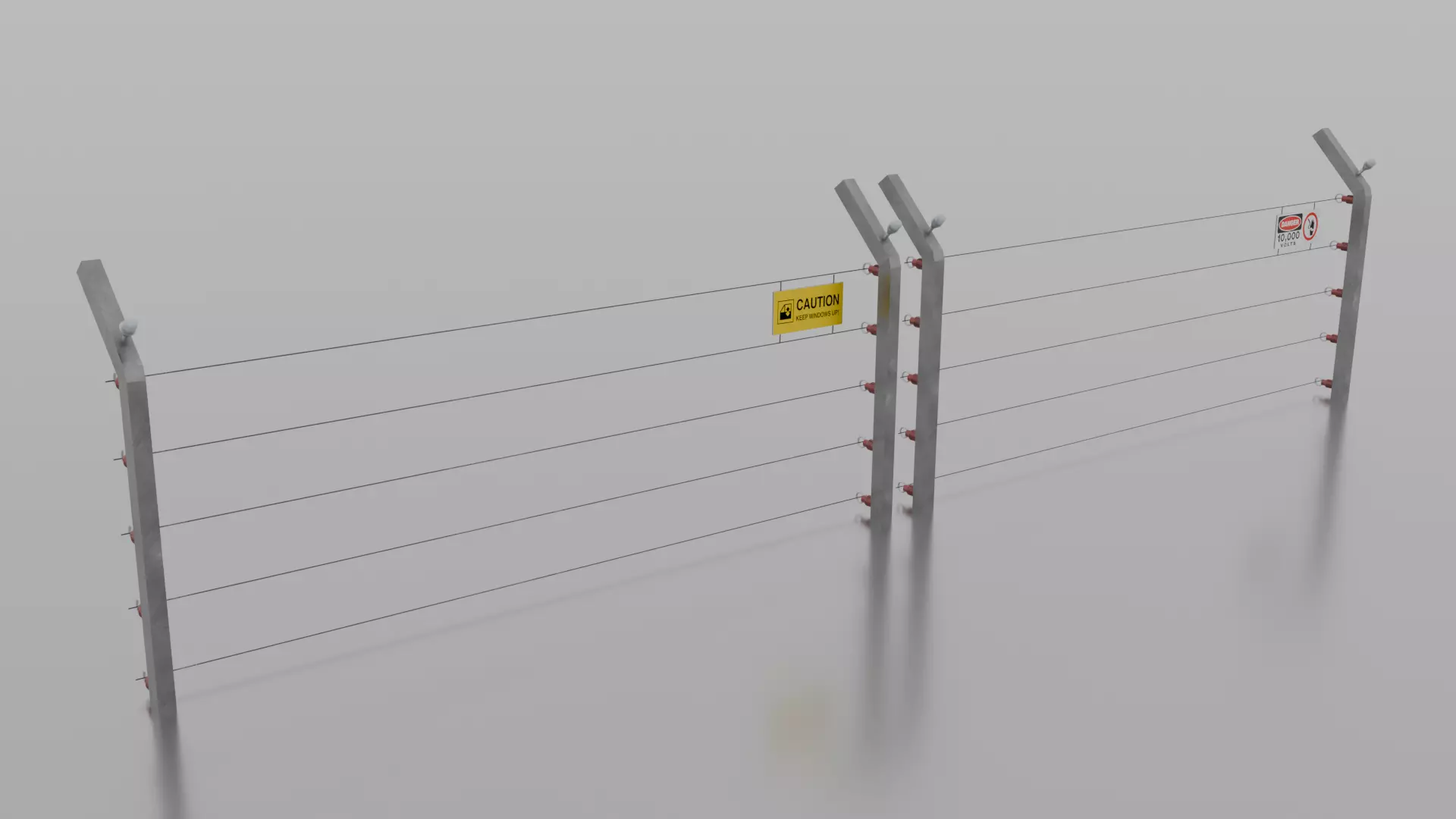 Jurassic Themed - Dilophosaurus Fence Low-poly 3D model_0